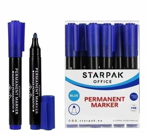 Marker permanentny okrągły niebieski (12szt)