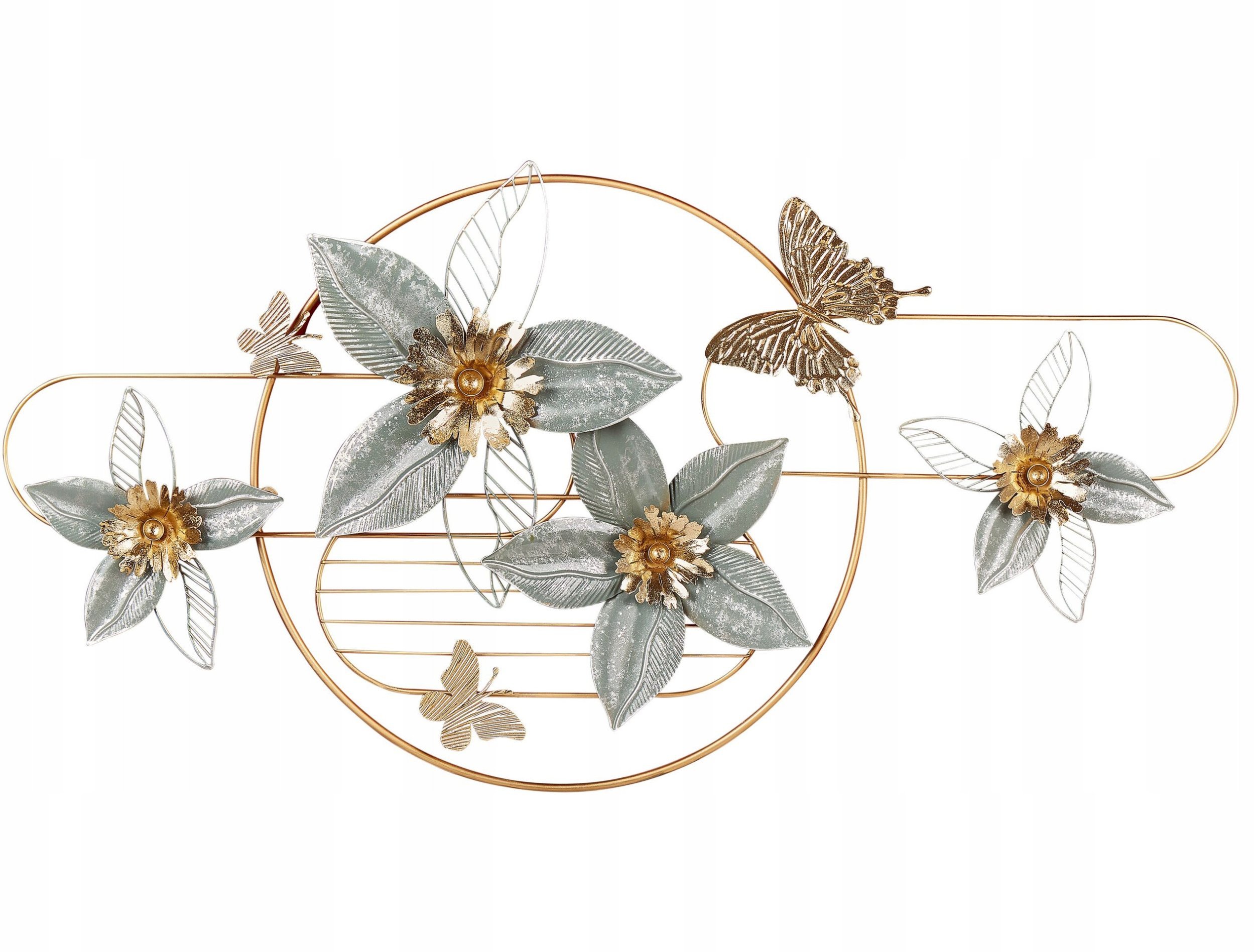 Beliani Dekoracja ścienna Kwiat TANTALUM Metal Złoty 59 cm