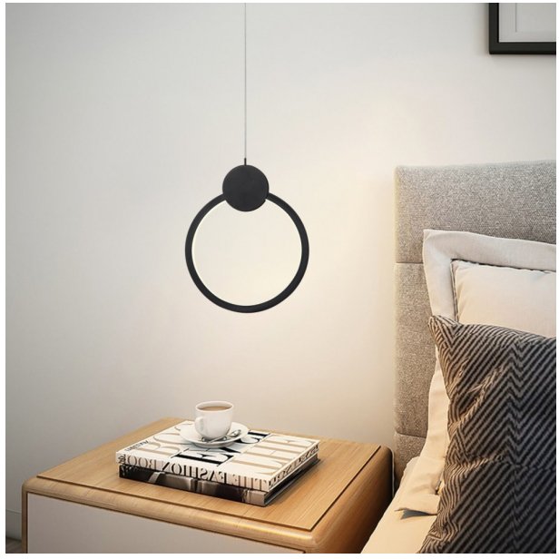Immax Lampa Wisząca Neo Lite Ovale Smart Czarna 26Cm 18W Z Obsługą Beacon, Wi-Fi, Tuya