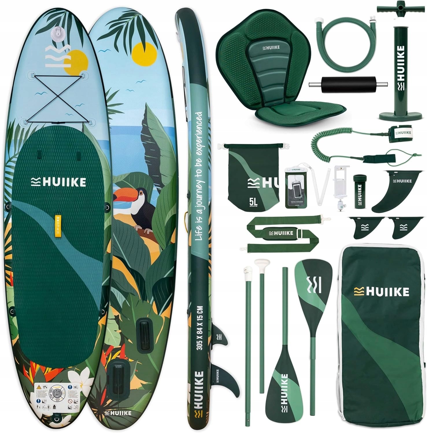 ZESTAW DESKA SUP HUIIKE ENJOYER 305cm Paddling Board Stand Up tropikalny