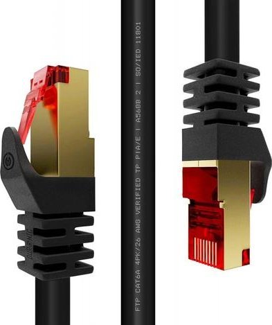 Duronic Duronic CAT8 BK 3m Kabel sieciowy S/FTP czarny transmisja 40GB skrętka LAN pachcord