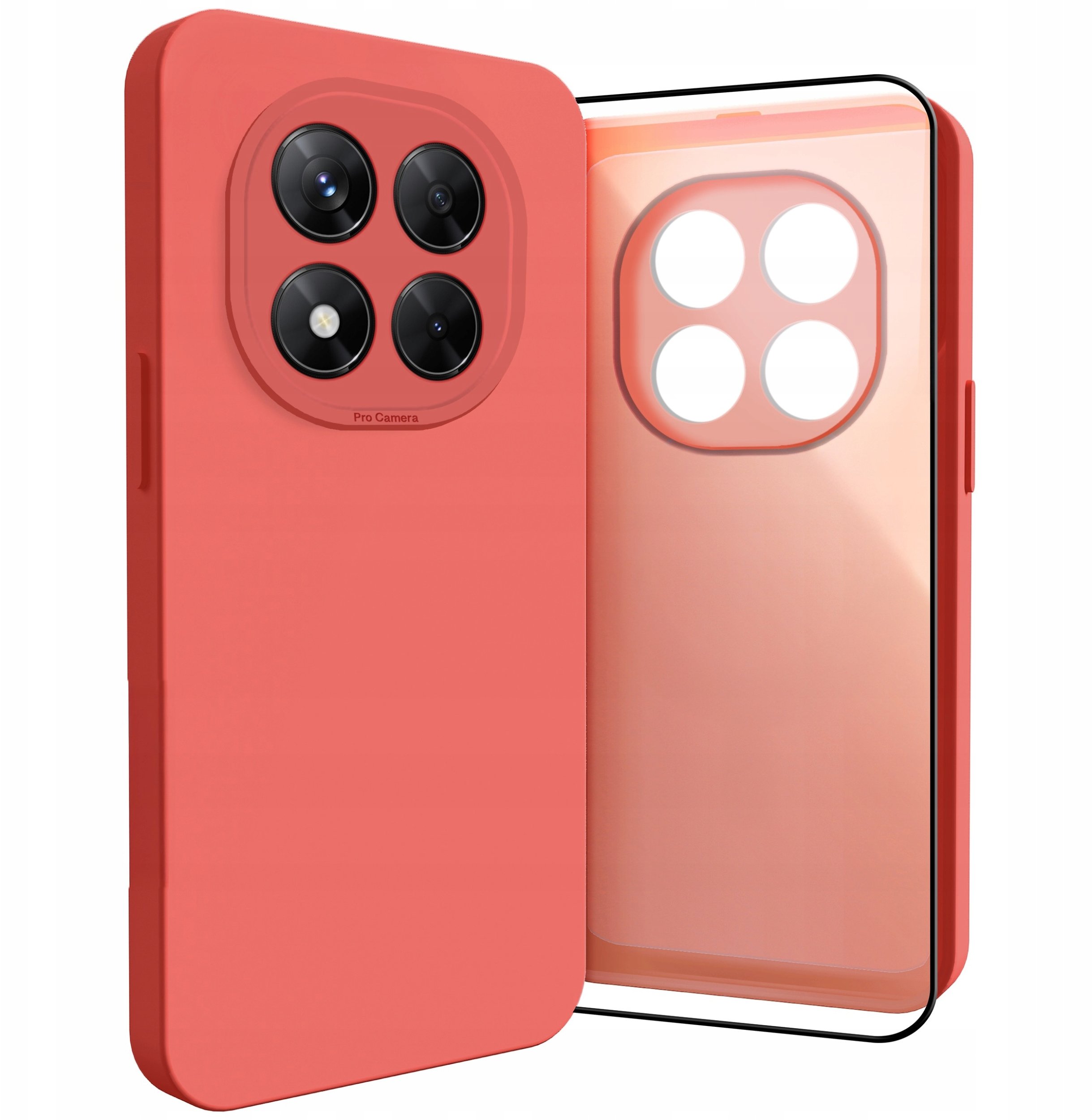 Etui do Xiaomi Redmi Note 14 Pro 5G (Osłona Kamery, Czerwone, Case) Szkło