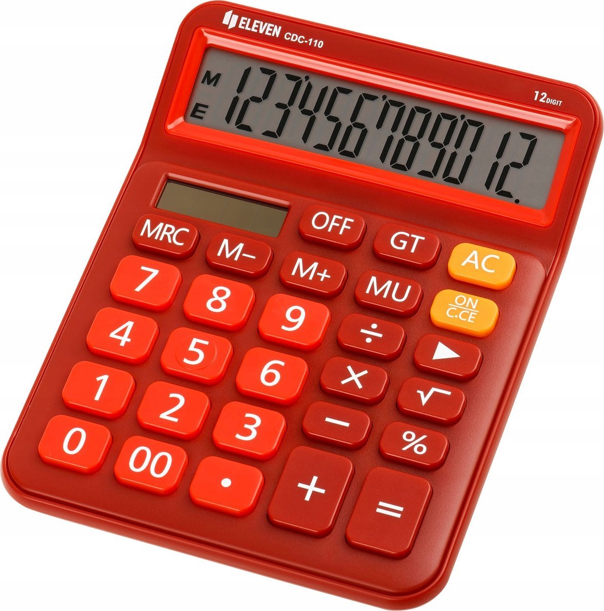 Kalkulator Eleven ELEVEN Kalkulator biurowy w kolorze czerwonym, jasno-czerwone przyciski numeryczne, CDC110RD