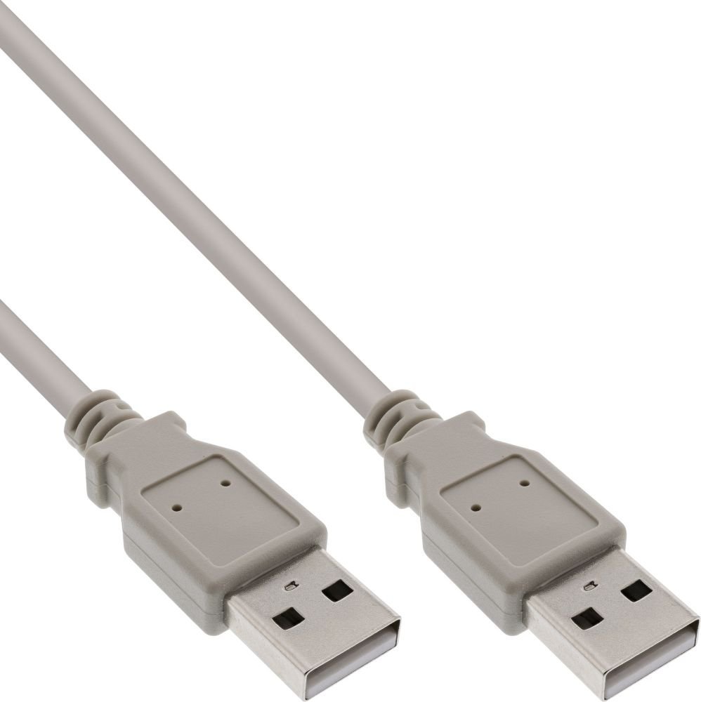 Kabel USB InLine USB-A - USB-A 1 m Szary (34310H)