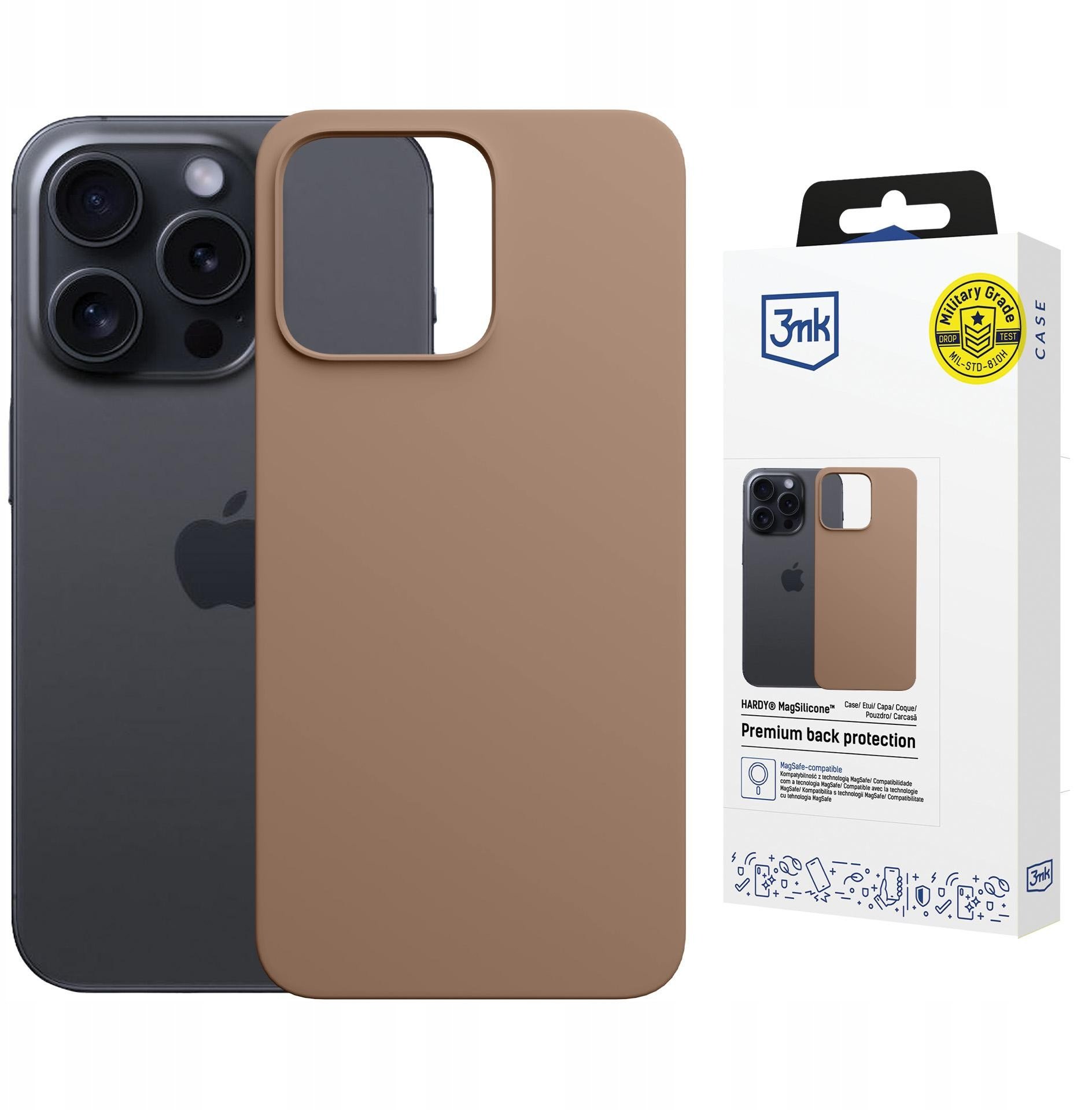 3MK Etui Hardy MagSilicone do Apple iPhone 14 Pro Max ciemnozłoty