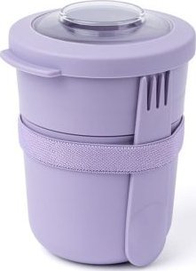 Amuse Pojemnik na jogurt 2 w 1 ze sztućcem Amuse - lawendowy