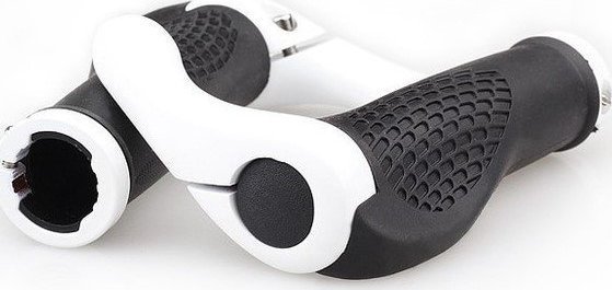 Korbi CHWYTY KIEROWNICY ROGI GUMOWE ROWEROWE ALU BIAŁE