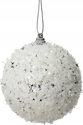 Kaemingk Bombka na choinkę biała w gwiazdki nietłukąca 8 cm