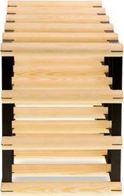 Wamar-Sosenka Regał na wino Stojak na 15 Butelek Szklanych/ PET RW-8/ 5x3 Surowy Naturalny Metal + Drewno RW-8-5x3-15