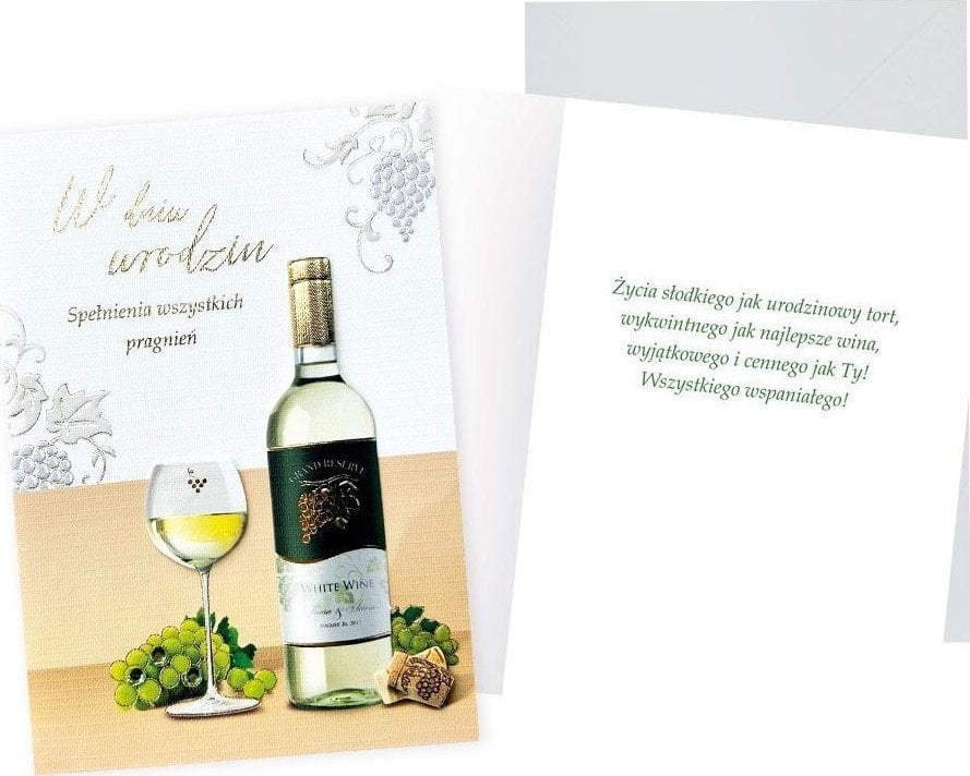 Karnet B6 Urodziny (wino)