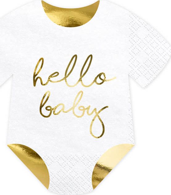 Party Deco Serwetki Śpioszki Hello Baby - 15 cm - 20 szt. uniwersalny