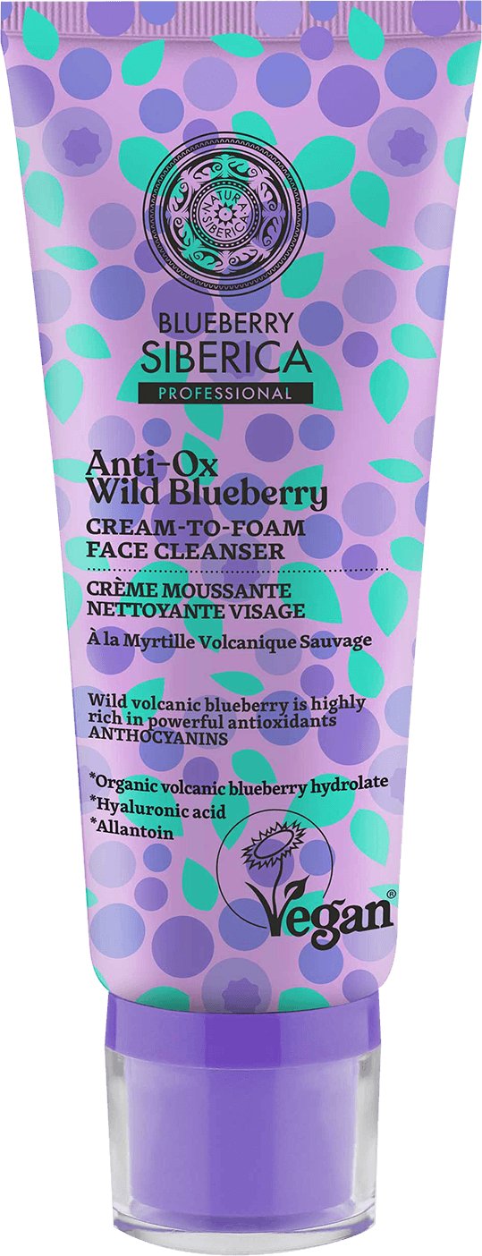 Natura Siberica Blueberry Siberica Wegańska kremowa pianka oczyszczająca do twarzy 100ml