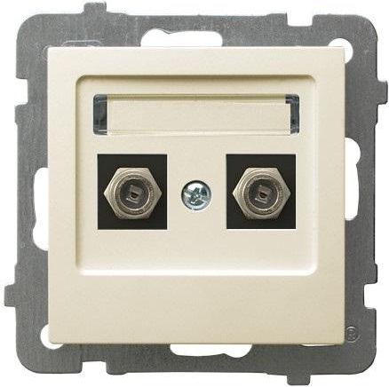 Ospel Gniazdo antenowe AS typu F podwójne ecru (GPA-2GF/m/27)