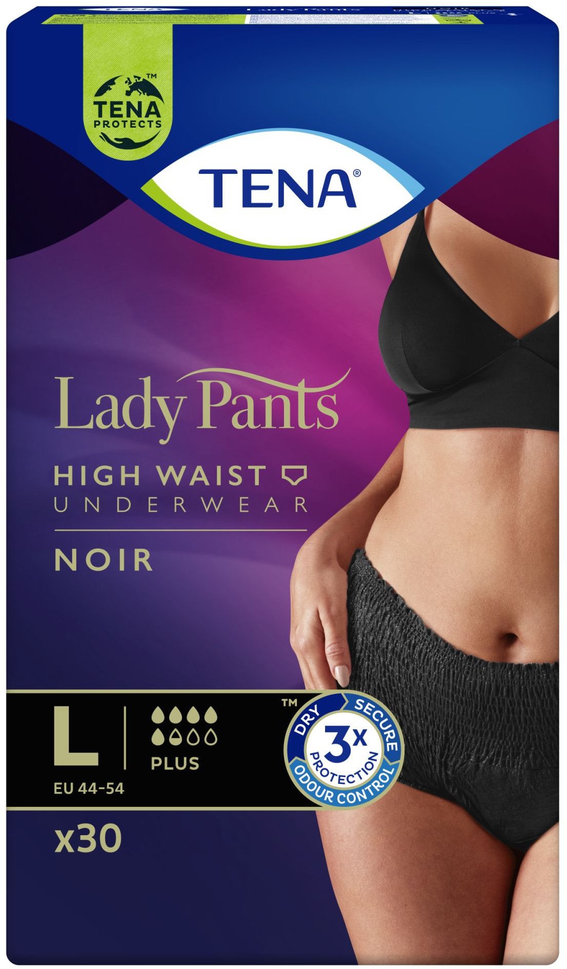 TENA PANTS LADY PLUS NOIR L '30 (5,5 kropli)