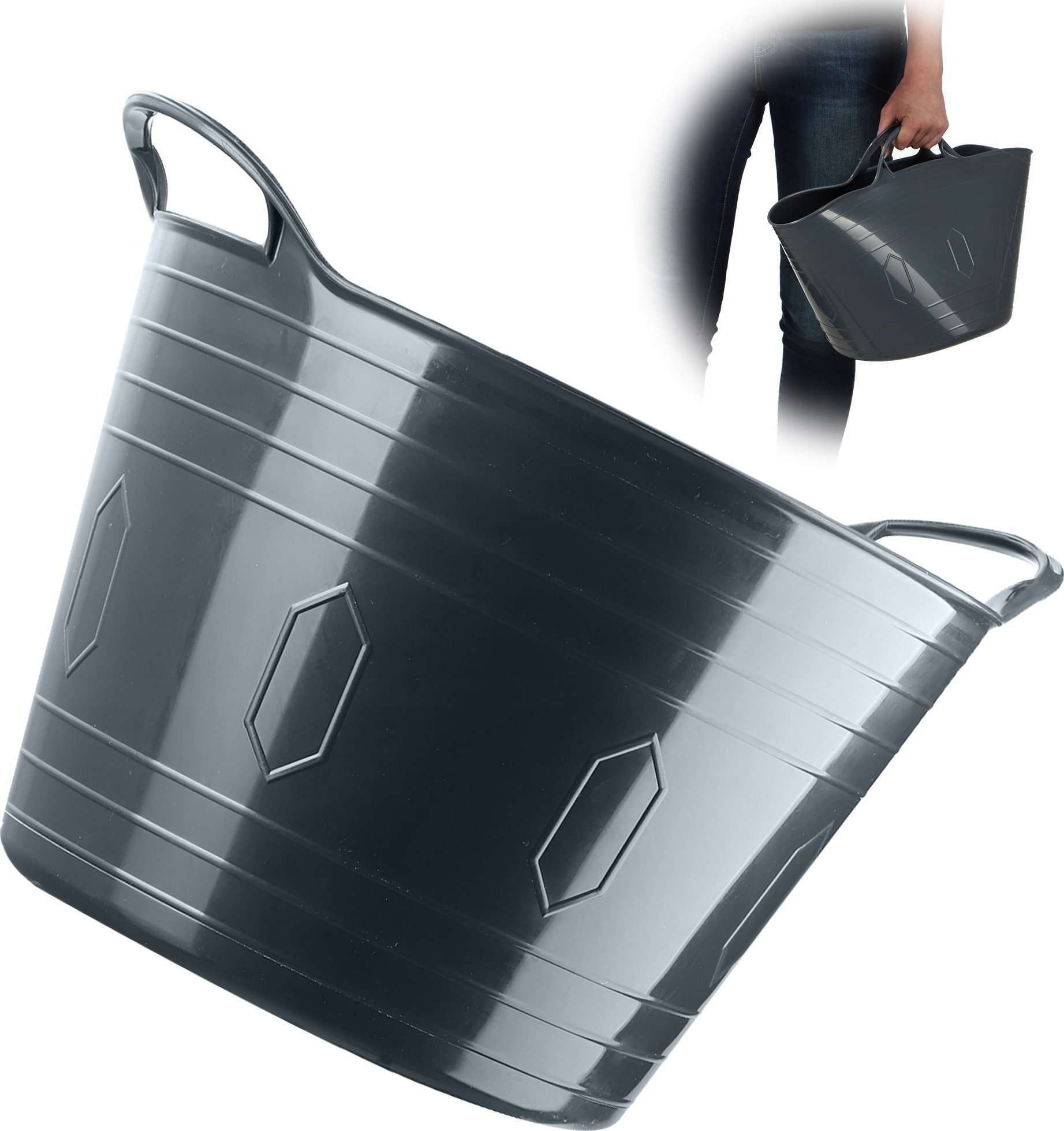 Kosz na pranie Kadax KADAX Kosz Plastikowy Elastyczny Na Pranie Uniwersalny 15L Uchwyty Popiel