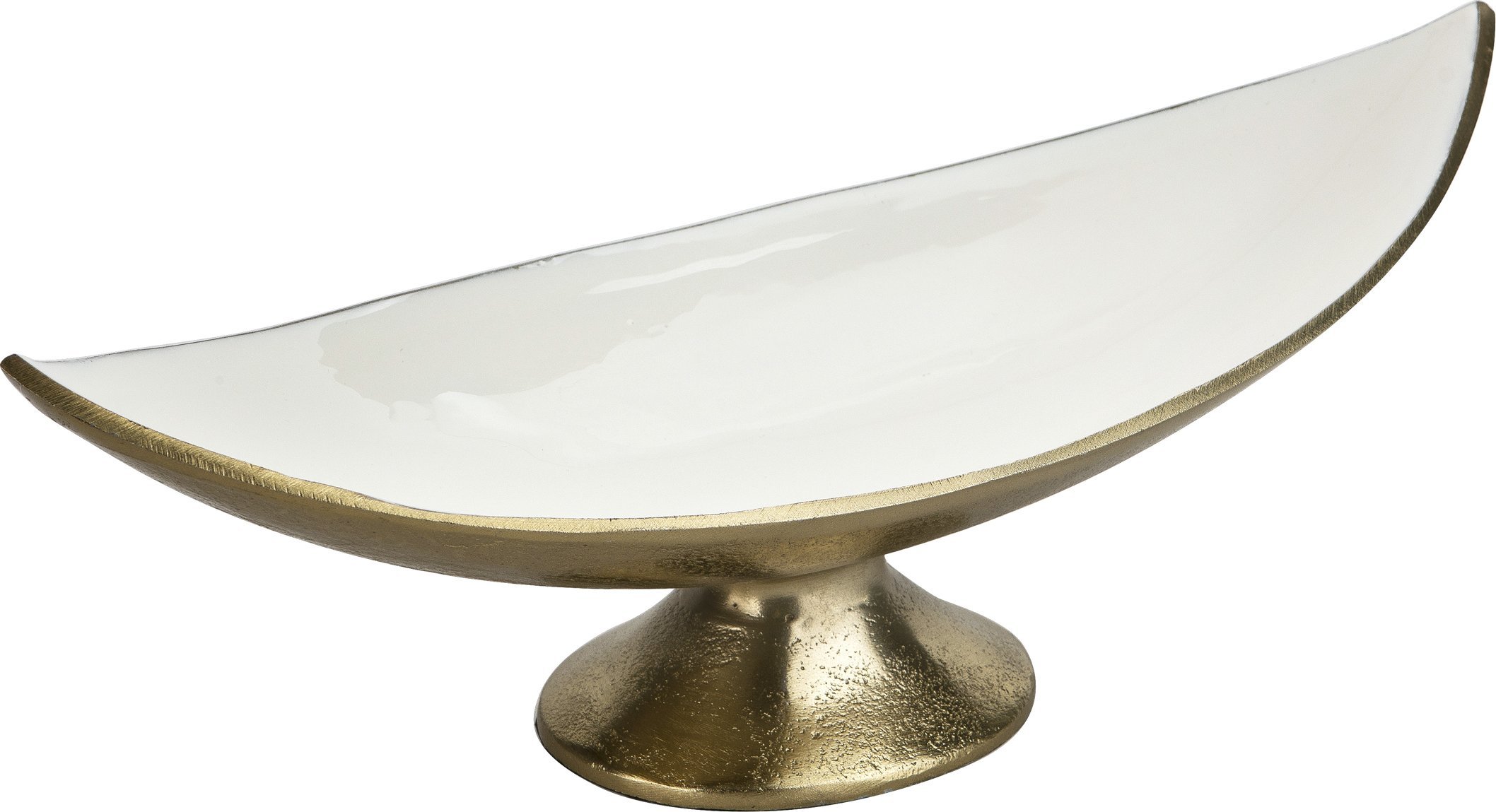 Ewax Półmisek dekoracyjny mały 41 cm biało-złoty metalowy