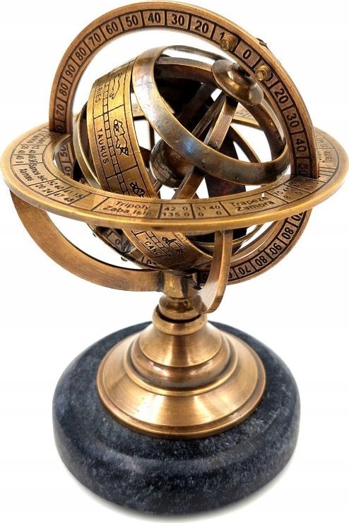 Astrolabium mosiężne na podstawie z czarnego kamienia BN-2088/S