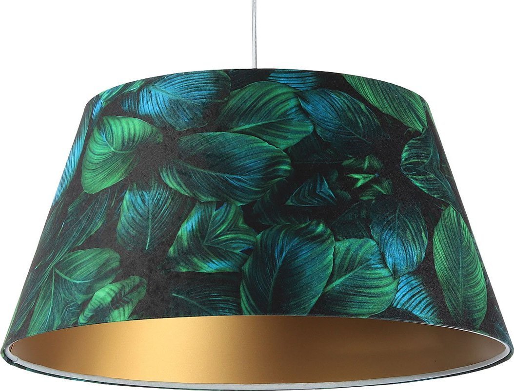 Lampa wisząca Lumes Welurowa lampa wisząca z motywem liści - S412-Najra