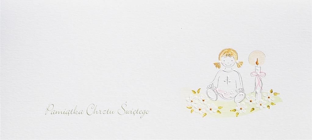 MAK Karnet Chrzest DL C05 - Świeca dziewczynka