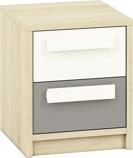 ML Meble Szafka nocna DOT buk/biała/szara ML MEBLE