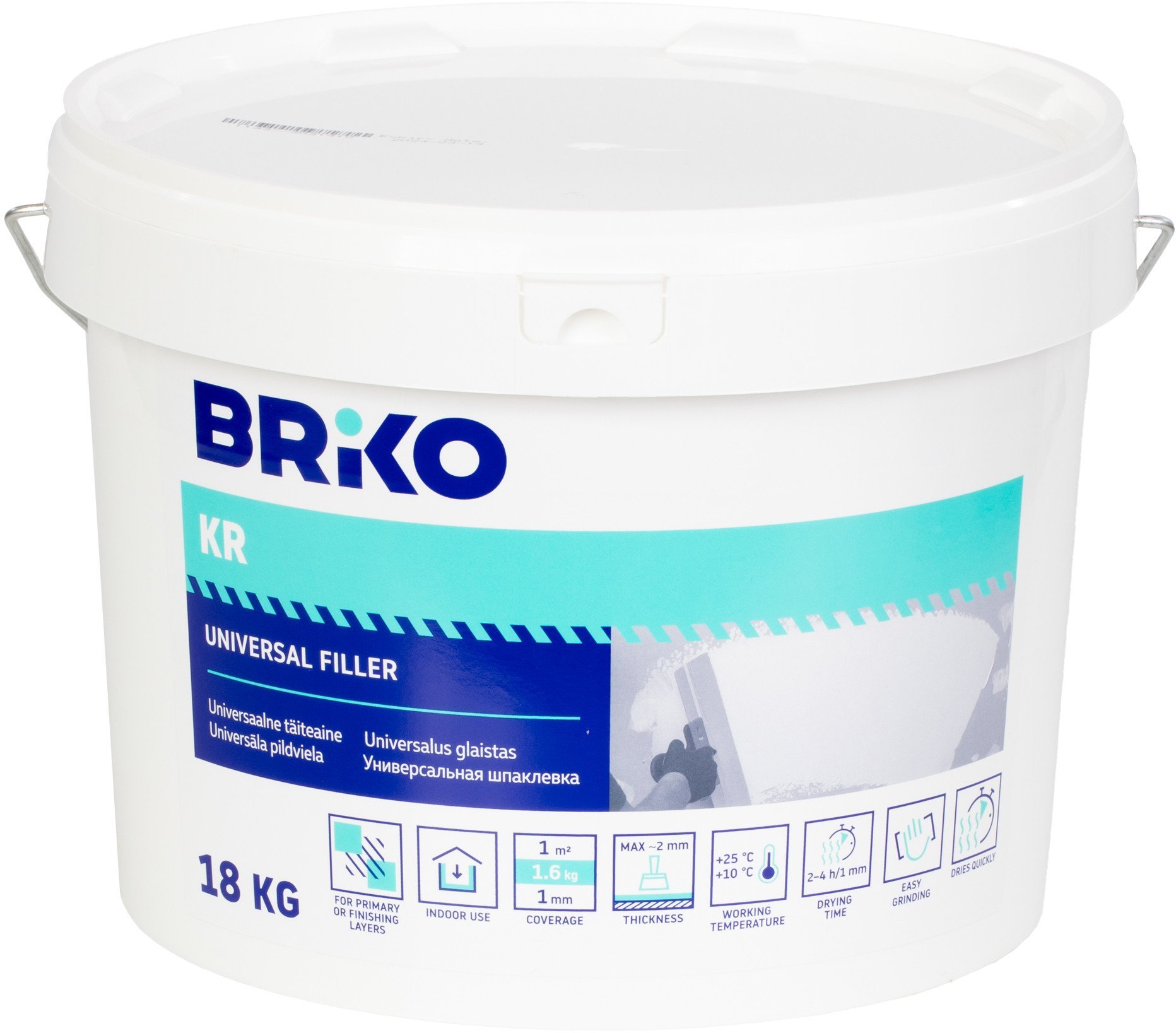 FILLER BRIKO 18 KG WITH CHALK FILLER