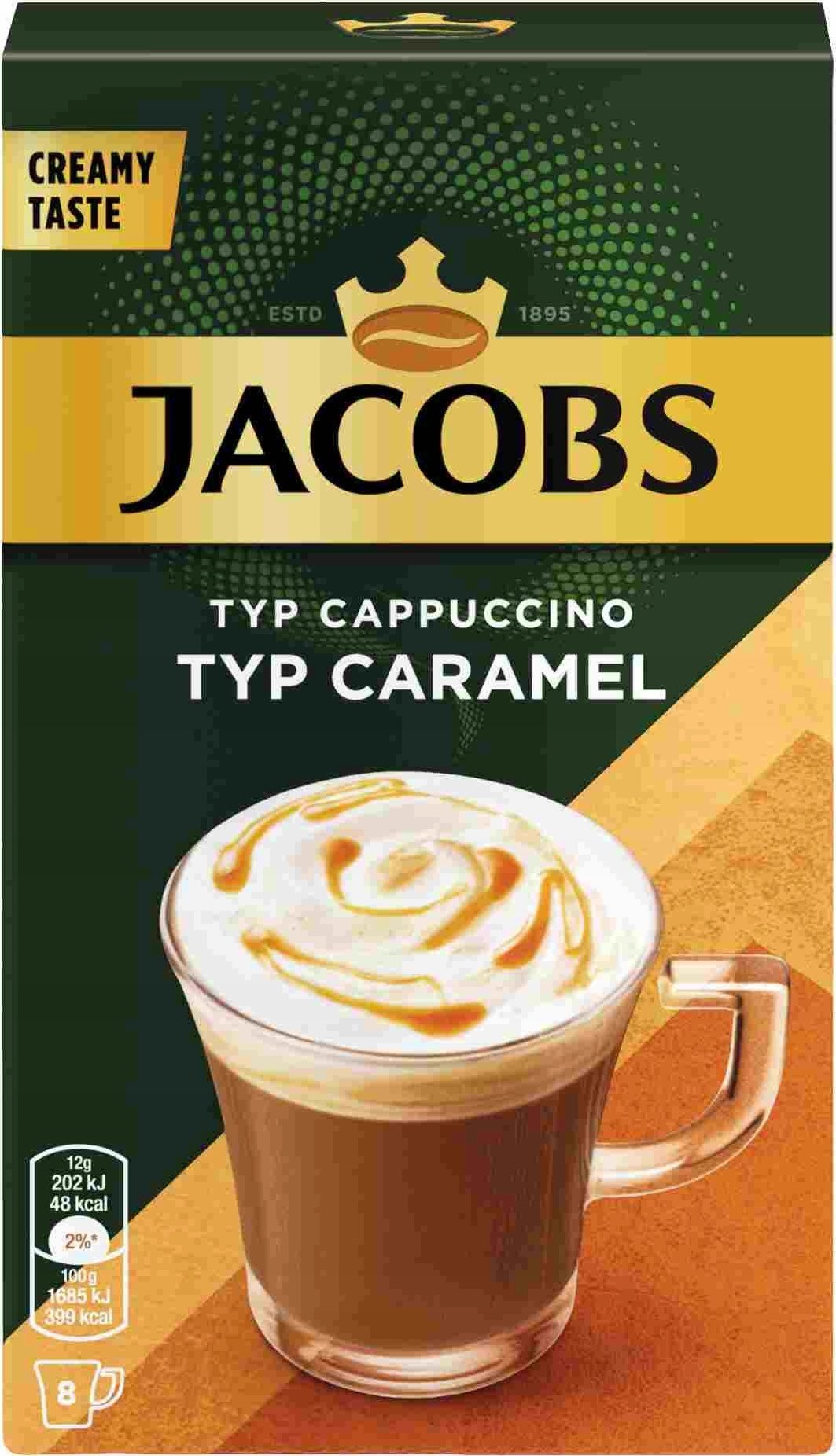 Jacobs Jacobs Typ Cappucino Typ Caramel Rozpuszczalny napój kawowy 96 g (8 x 12 g)