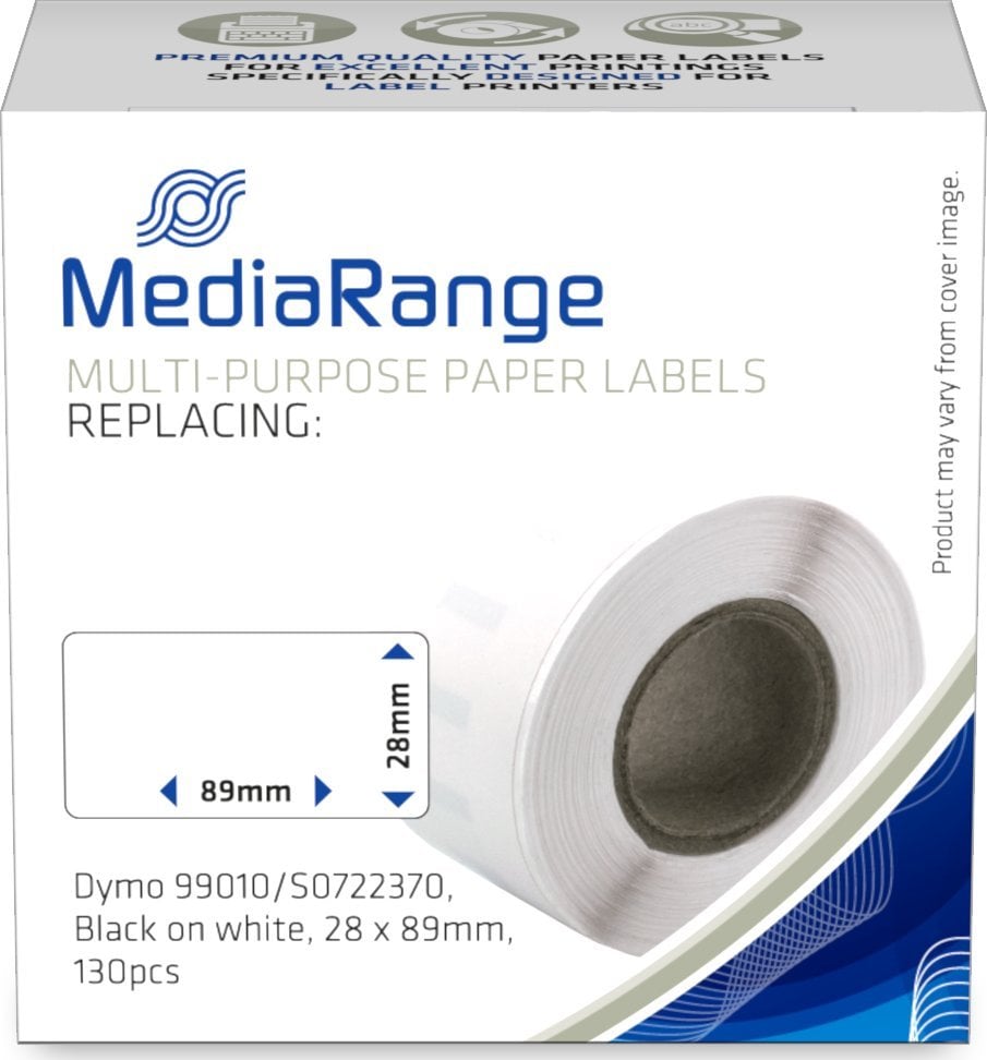 Drukarka etykiet MediaRange ge taśma drukarska 28x89mm czarno-biały Dymo 99010/S0722370 130Stk