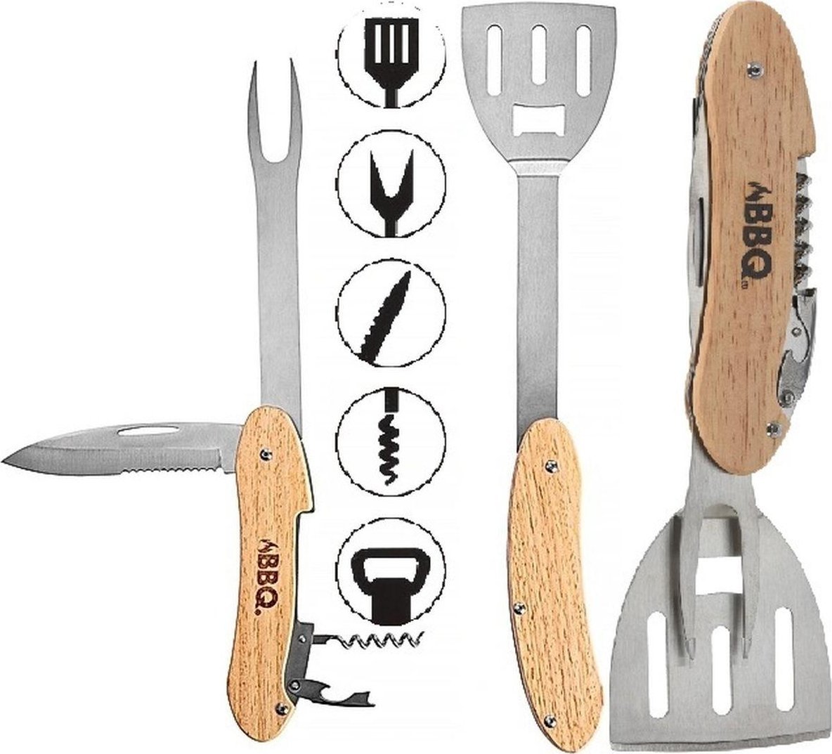 BBQ ZESTAW NARZĘDZI DO GRILLOWANIA 5W1