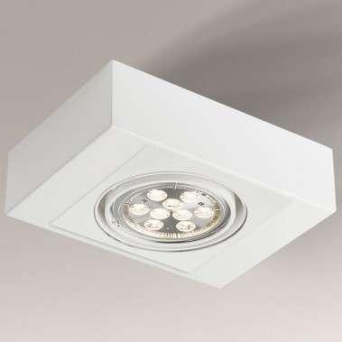 Lampa sufitowa Shilo Natynkowa LAMPA sufitowa KOGA H 7118 Shilo regulowana OPRAWA prostokątna SPOT metalowy biały