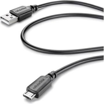 Kabel USB Cellular Line USB-A - 1.1 m Czarny (CUSBDATACABMICROUSB)