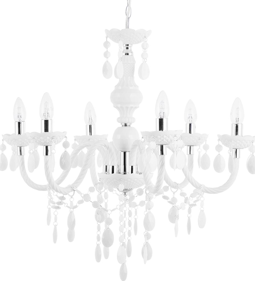 Lampa wisząca Beliani Żyrandol metalowy biały KALANG L