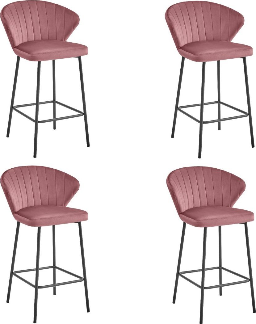 Hoker GATTA - ciemny róż aksamit / nogi czarne x 4