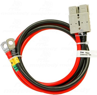 2m zestaw kabli do akumulatorów 16mm M8 Anderson 50A