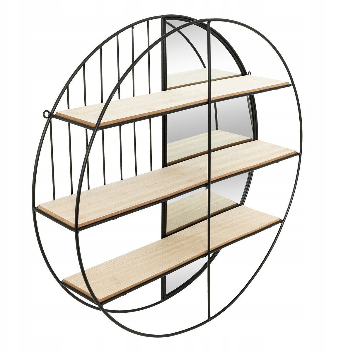 Okrągła półka wisząca z lustrem ZINA, Ø 56 cm