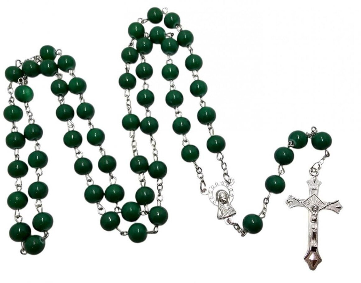 Różaniec szklany zielony