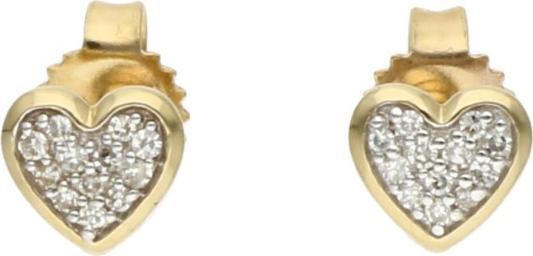 Rosanto Złote kolczyki serca z brylantami 585 14k