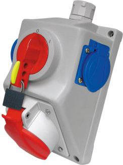 Elektromet Zestaw instalacyjny z gniazdem 4P 1x 2P+Z L-0-P 16A IP54 C16-48.1 (971613)