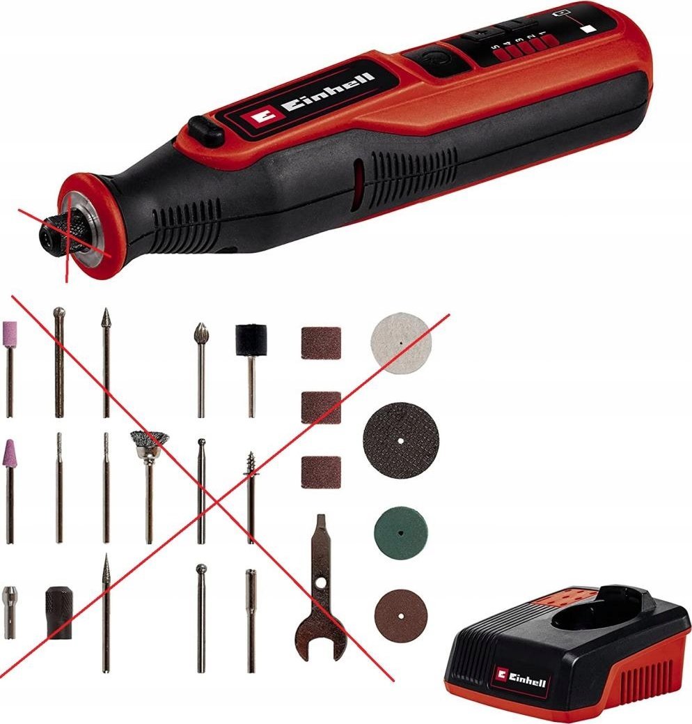 Szlifierka Einhell Einhell cordless grinding and engraving tool TE-MT 7.2 Li, straight grinder (red/black, Li-Ion battery 1.5Ah)