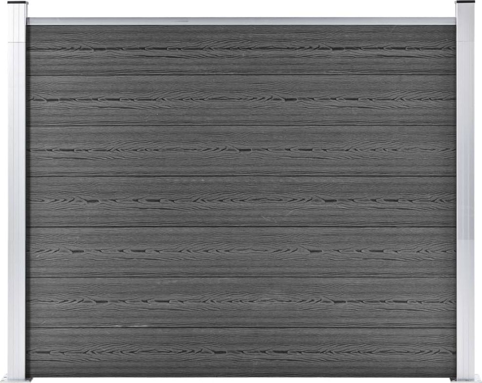 vidaXL Panel ogrodzeniowy z WPC, 180x146 cm, czarny