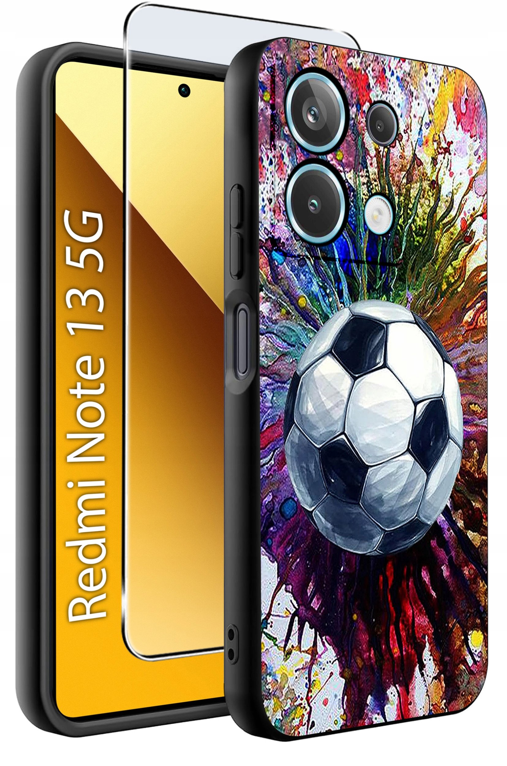 krainaGSM ETUI do Xiaomi Redmi Note 13 5G wzory SILIKONOWE MATT CASE +SZKŁO 9H