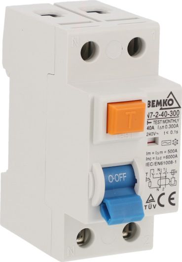 Bemko Wyłącznik różnicowoprądowy AC 2P 40A 300mA A05-N7-2-40-300