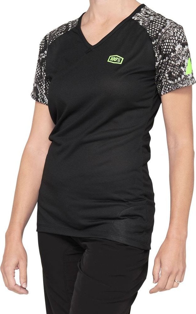 100% Koszulka damska 100% AIRMATIC Women's Jersey krótki rękaw black python roz. M (NEW 2021)