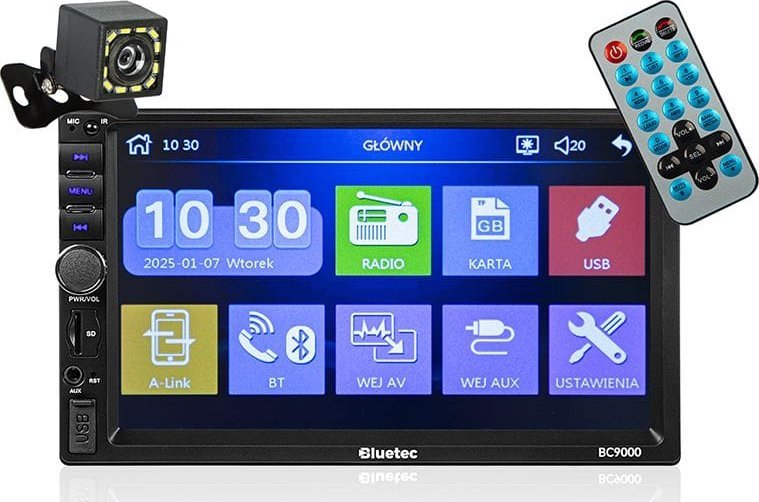 Radio BLUETEC BC9000 2DIN 7" kamera