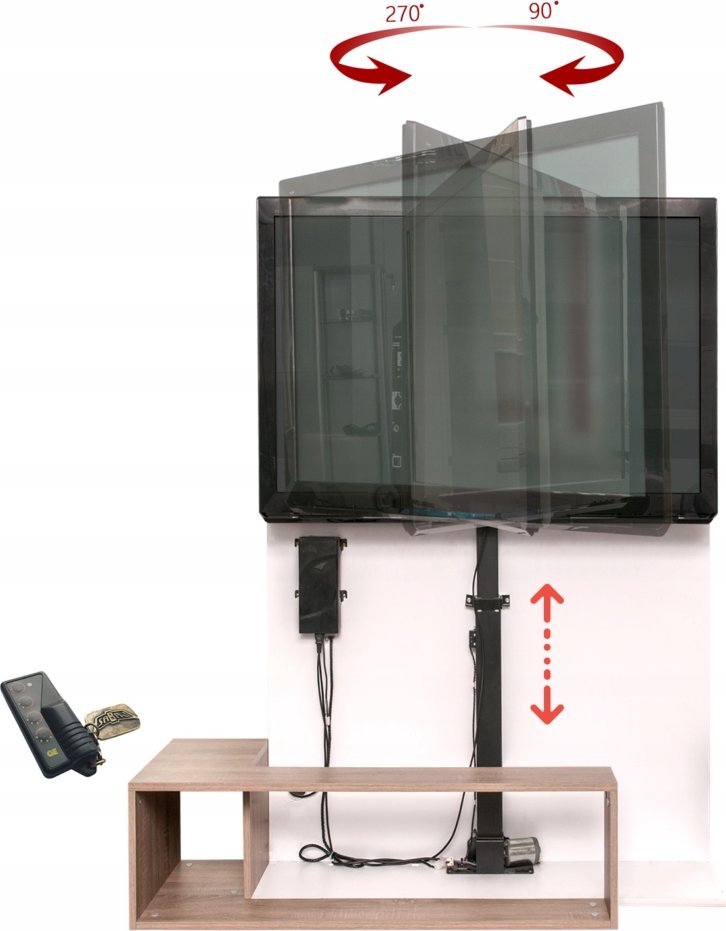 Sabaj Elektryczny podnośnik do telewizora regulowany K-2 z głowicą rotacyjną Rotating Lift K-1 WINDA TV Maksymalna przekątna ekranu 50" Maksymalna wag