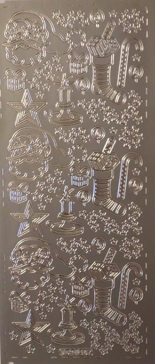 Stiker ażurowy 10x23cm srebrny