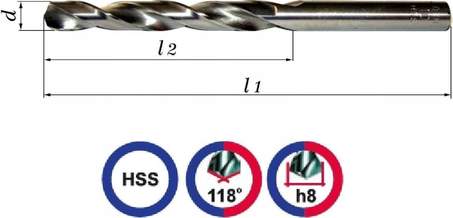 Wiertło do metalu Baildon DIN 338 RN NWKa 19,5 mm, HSS (S), 205-140 mm