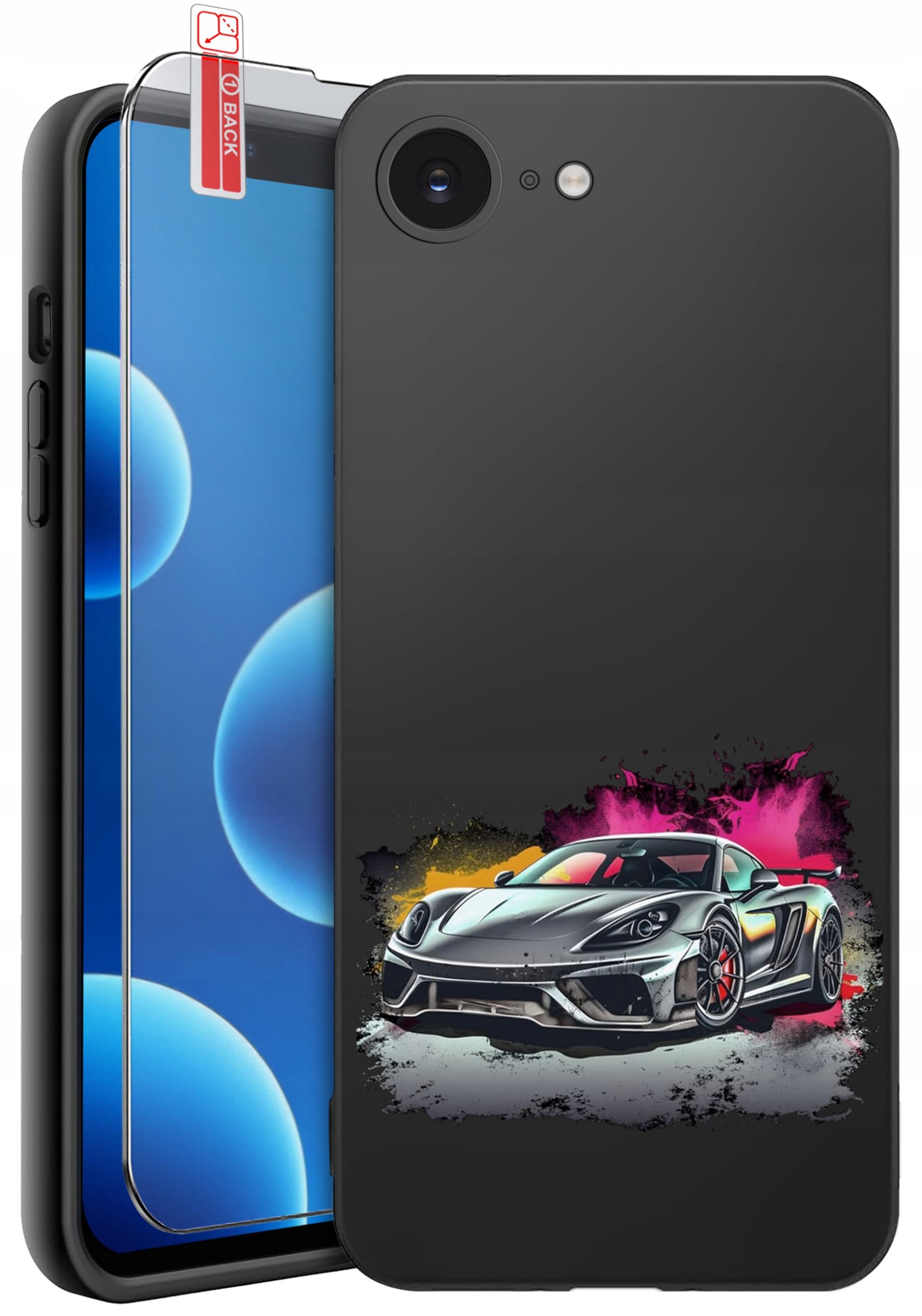 ETUI do iPhone 16e | WZORY | SILIKONOWE MATT CASE + SZKŁO 9H