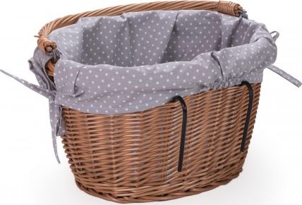 Wiklinowy Świat Wiklinowy kosz rowerowy na kierownicę obszycie wkład bawełna rowerak