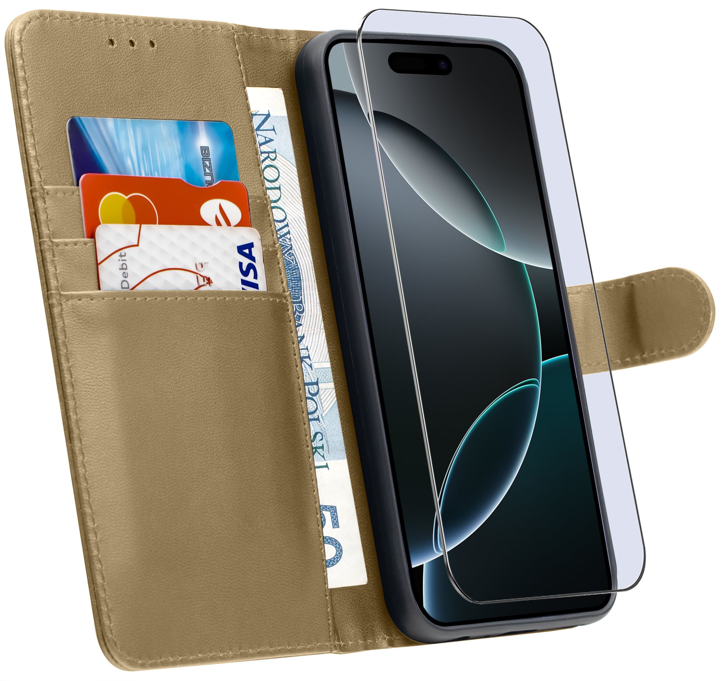 ETUI do iPhone 16 Pro |SKÓRZANE PORTFEL BOOK TOKRA CASE CLASSIC + SZKŁO