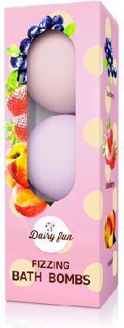 Dairy fun Musujące kule do kąpieli Truskawka-Jagoda-Brzoskwinia 1 op.-(3x100g) - 718021